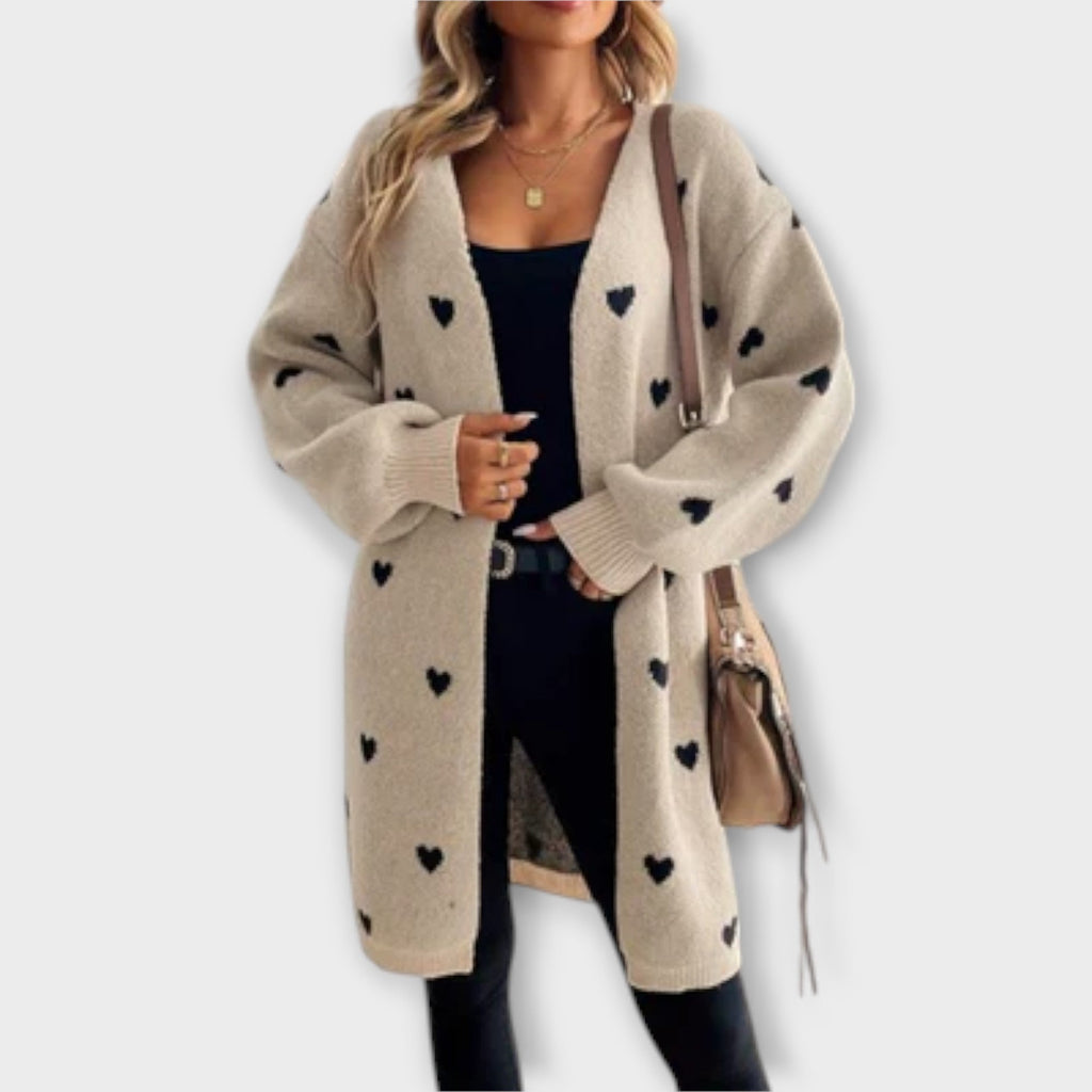 Julia ｜ Cardigan srdiečkovým vzorom