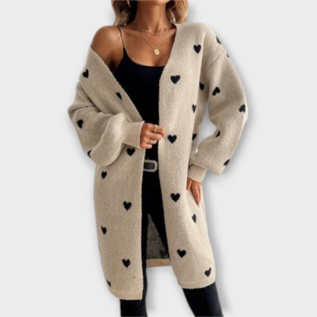 Julia ｜ Cardigan srdiečkovým vzorom