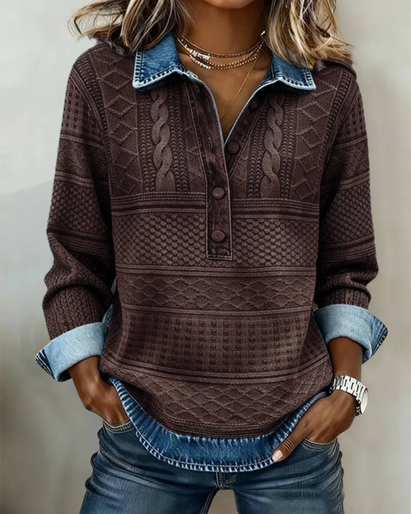 Gwen – Uvoľnený pulóver s polovičným zapínaním