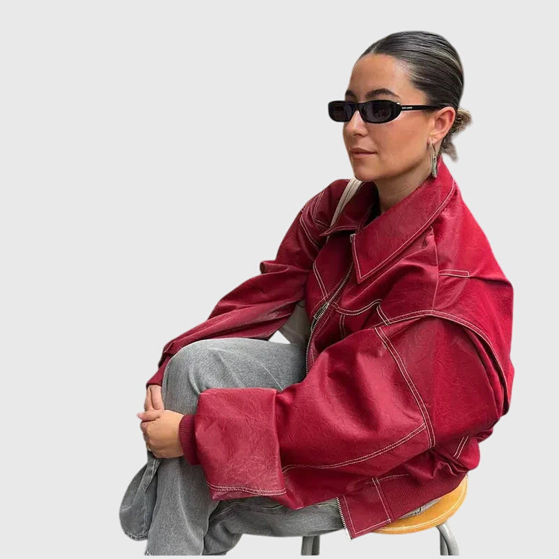 Faye™ - Prešívaná kožená bunda