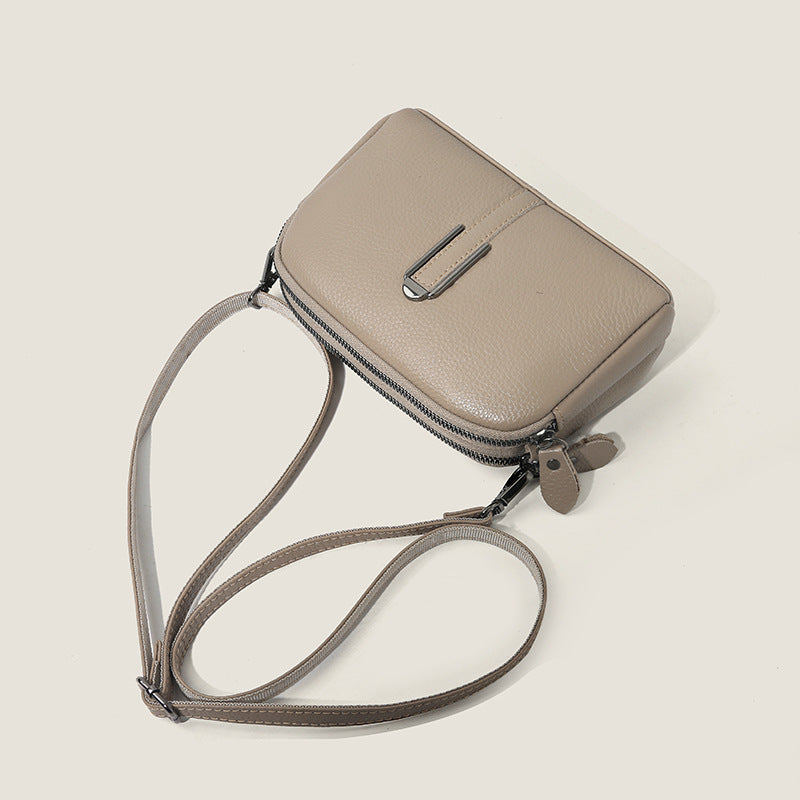 Minimalistická crossbody taška z pravej lícovej kože