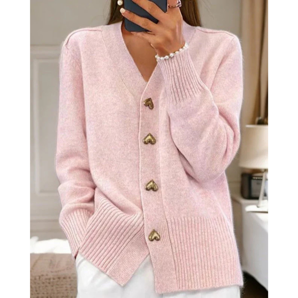 LIORA | Mäkky kardigán s gombíkmi v tvare srdca