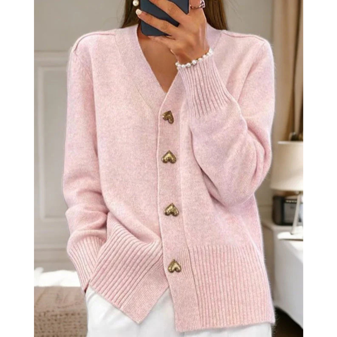 LIORA | Mäkky kardigán s gombíkmi v tvare srdca