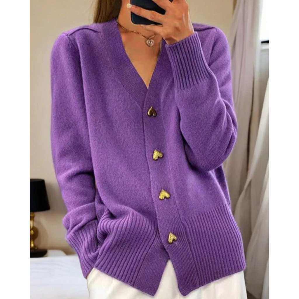 LIORA | Mäkky kardigán s gombíkmi v tvare srdca