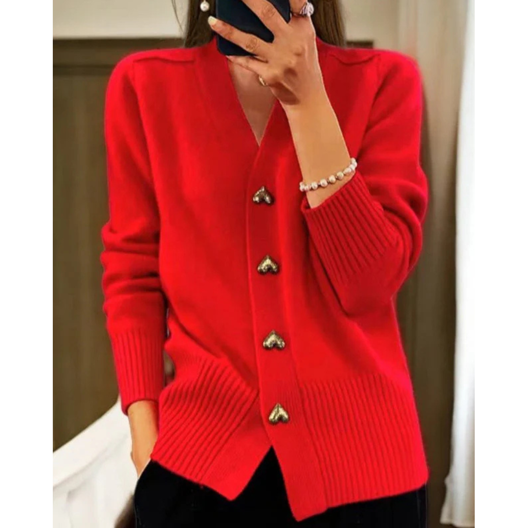 LIORA | Mäkky kardigán s gombíkmi v tvare srdca