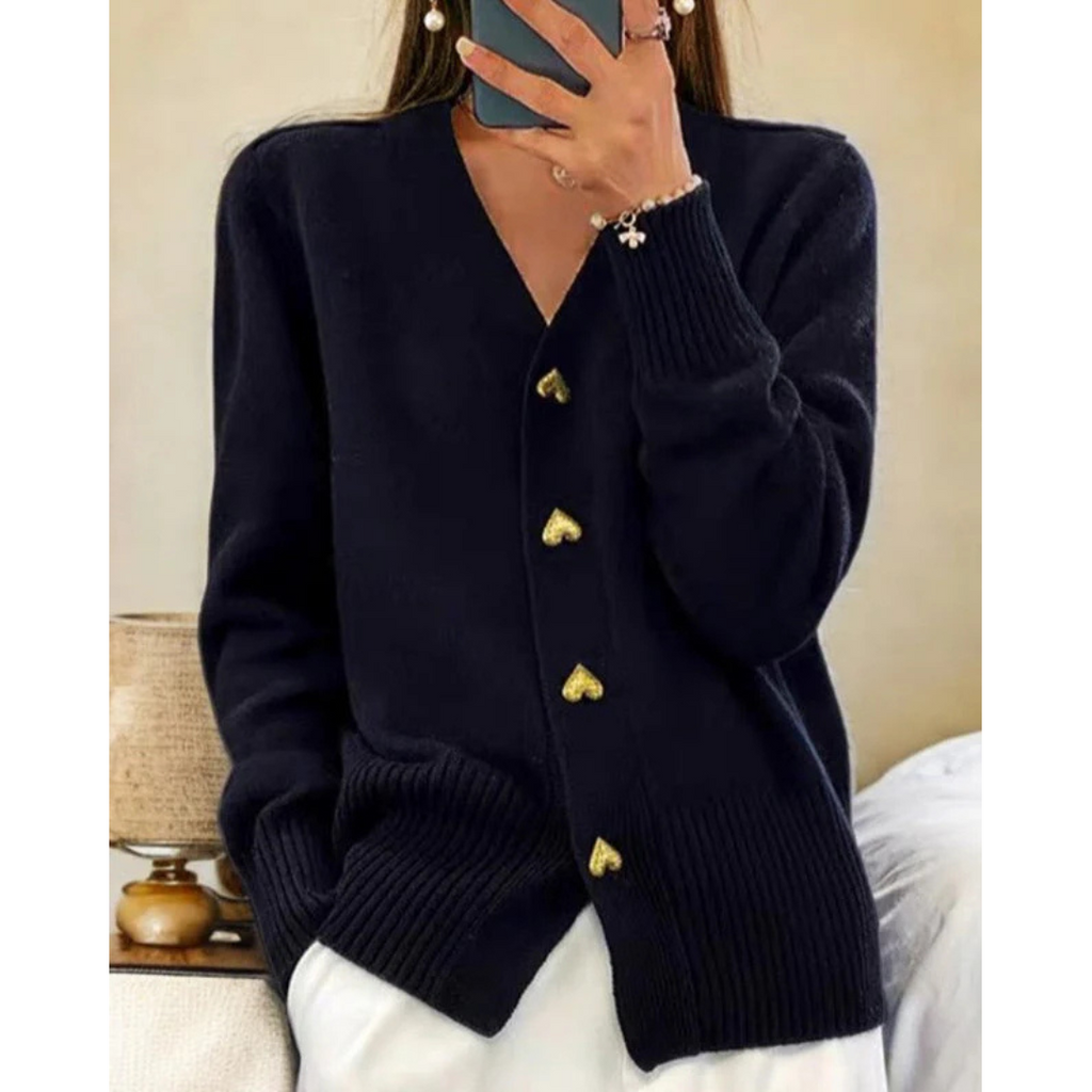 LIORA | Mäkky kardigán s gombíkmi v tvare srdca