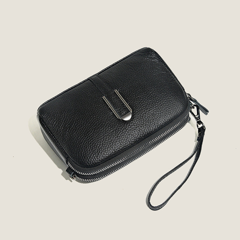 Minimalistická crossbody taška z pravej lícovej kože